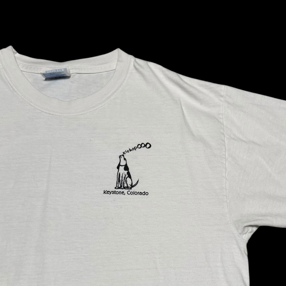 Vintage 90s Hanes Kickapoo Tavern Colorado White Shirt Men's Large FLAWS - Picture 5 of 8